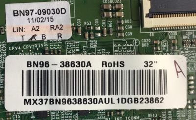 KIT DE TARJETAS PARA TV SAMSUNG / NUMERO DE PARTE MAIN BN94-08236W / BN41-02360B / BN97-09523B / BN9408236W / T-CON BN96-38630A / BN41-02111A / BN97-09030D / BN9638630A / PANEL CY-JJ032BGLV2H / MODELO UN32J525 / UN32J525DAFXZA TS01 - Imagen 2